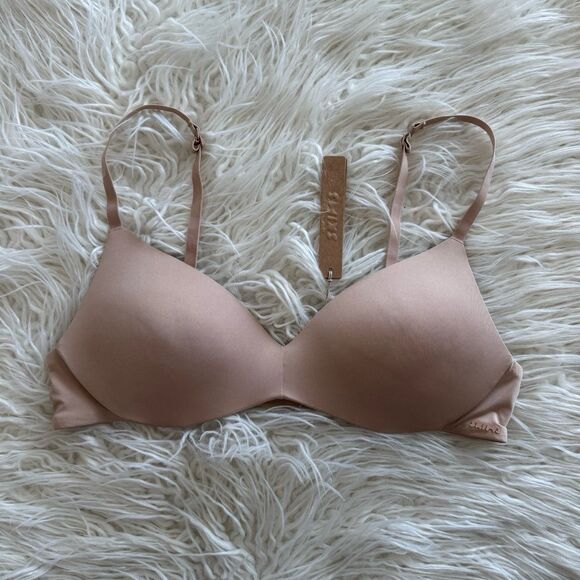 Skims Wireless Form Push Up Plunge Bra Clay Size 36A - Picture 2 of 8